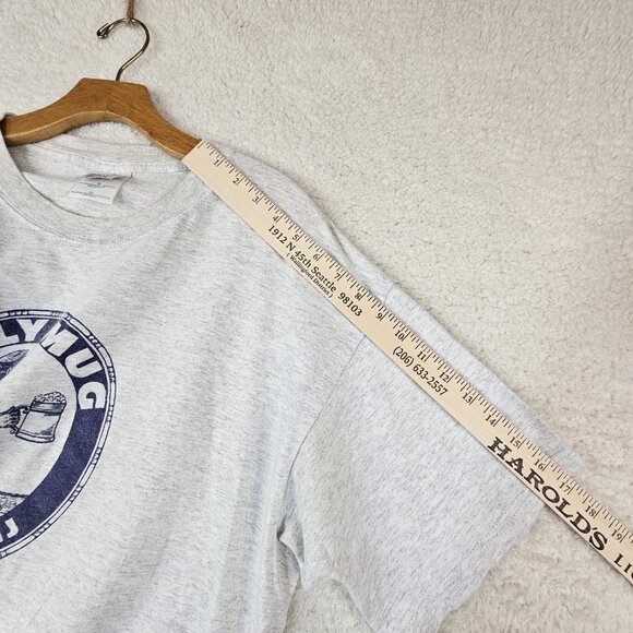 90s Ugly Mug T Shirt Cape May, NJ Gray Mens Large Heavy Cotton Gildan Beer Pub - Picture 6 of 13